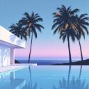 레트로 여름 도시 예술 생성