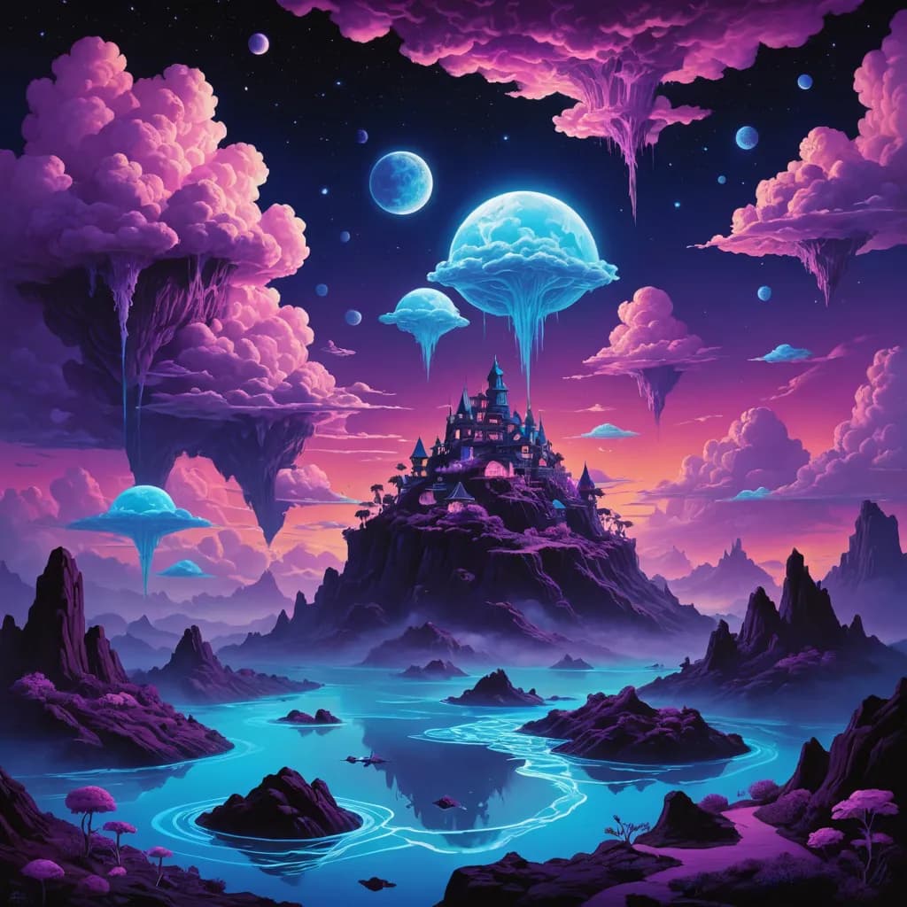 AI 블랙라이트 아트 생성기 - 네온 및 UV 아트워크 만들기